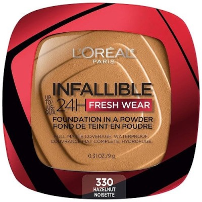 Pudra de fata, Loreal, Infallible 24H Fresh Wear, Foundation In A Powder, 330 Hazelnut, 9 g foto