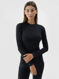 Lenjerie termoactivă fără cusături cu l&acirc;na Merino (bluză) pentru femei - neagră, 4F Sportswear