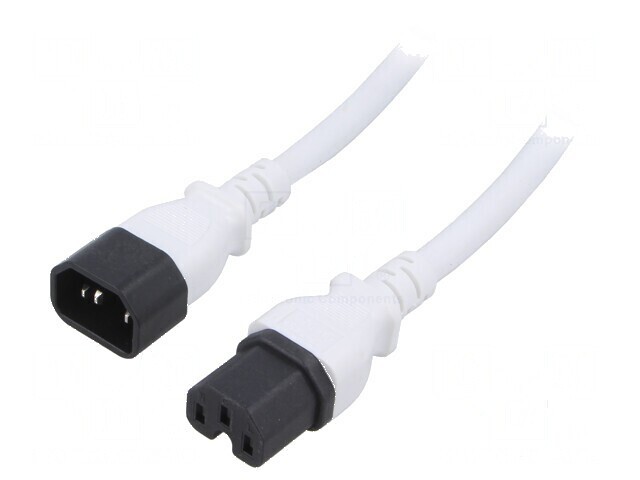 Cablu de alimentare IEC C14 - C15 5m alb