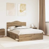 Cumpara ieftin Cadru de pat Stejar Artizanal 150 x 200 cm Lemn de pin masiv