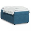 VidaXL Pat box spring cu saltea, albastru &icirc;nchis, 90x190 cm, catifea 3285612