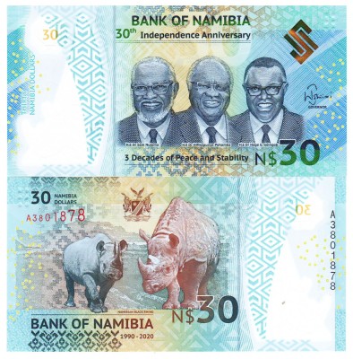 Namibia 30 Dolari 2020 P-18 Polimer Comemorativa UNC foto