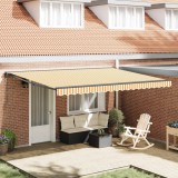 vidaXL Cortina Retractabilă Galben și alb 450 &times; 300 cm 3330866
