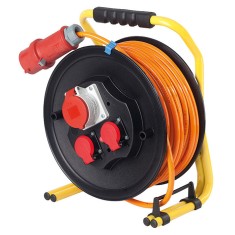 Tambur de cablu 40m 5x1.5 CEE cu siguranta, profesional IP44