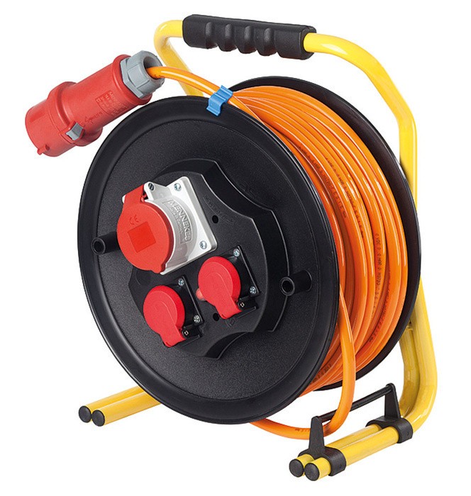 Tambur de cablu 40m 5x1.5 CEE cu siguranta, profesional IP44