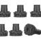Set perii pentru curatare butuci prezoane roti, 6 elemente, Geko G02664