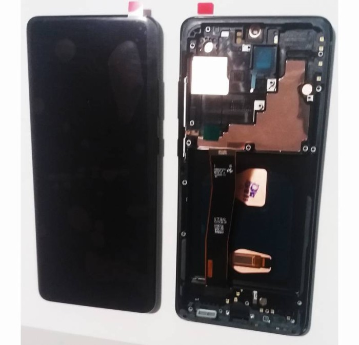 Display ecran cu Touchscreen si Rama pentru Samsung S20 Ultra 5G, G988, OLED, Negru