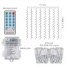 Instalatie Liniara tip Perdea 2 x 2 M, 200 LED-uri cu Baterii, Telecomanda cu 8 Jocuri de Lumini, 12.5, Alb Cald, Flippy