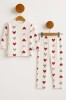 Pijama cu inimioare pentru fetite (Marime Disponibila: 9-12 luni)