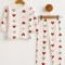 Pijama cu inimioare pentru fetite (Marime Disponibila: 9-12 luni)