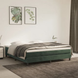 Saltea de pat cu arcuri, verde &icirc;nchis, 180x200x20 cm, catifea GartenMobel Dekor, vidaXL