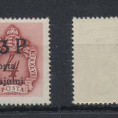 1945 Posta Salajului timbru local 3P/4f porto autentic MNH tiraj 240 tip rar