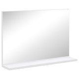 kleankin Oglindă de Baie de Perete cu Raft, Oglindă Modernă Multifuncțională, 60x12x40 cm, Alb | Aosom Romania