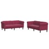 Set canapele, 2 piese, rosu vin, catifea