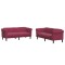 Set canapele, 2 piese, rosu vin, catifea