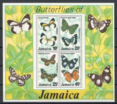Jamaica 1977 Mi 423/26 bl 11 MNH - Fluturi (II) foto
