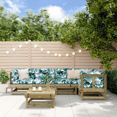 vidaXL Set mobilier relaxare de grădină, 6 piese, lemn de pin tratat 3186451 foto