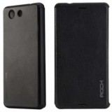 Husa Flip Carte Rock Delight Neagra pt. Sony Xperia Z3 Compact - Protectie Premium