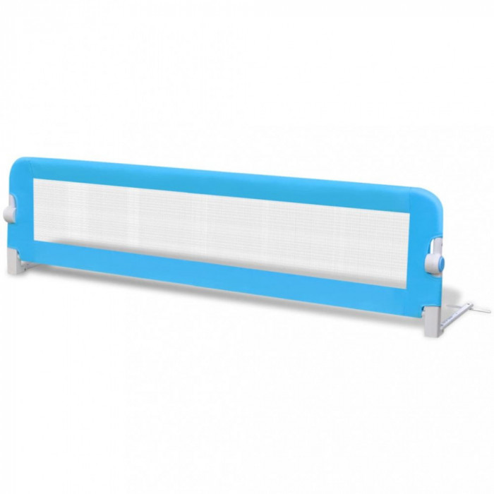 Balustradă de siguranță pentru pat copil, albastru, 150x42 cm