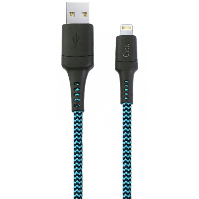 Cablu Date si Incarcare USB la Lightning Goui Tough, 1.5 m, Albastru - Negru G-LC15-8PINB foto