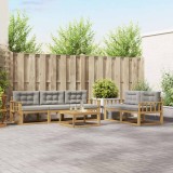 vidaXL Set de canapele de exterior cu pernă 6 pcs Alb și gri deschis 3386055