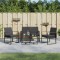 Gossi set mobilier de gradina cu perne, 5 piese, negru, pp ratan