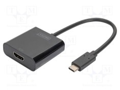 Adaptor DIGITUS HDMI soclu la USB C mufă 150mm USB 3.2 negru