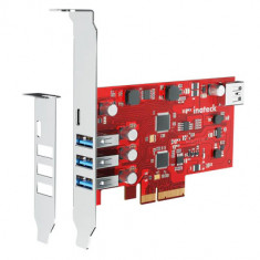 Adaptor PCI-Express 4 port-uri USB 3.2 Gen 2 PCIe 1 USB-C & 4 USB-A Ports