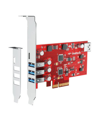 Adaptor PCI-Express 4 port-uri USB 3.2 Gen 2 PCIe 1 USB-C &amp;amp; 4 USB-A Ports foto