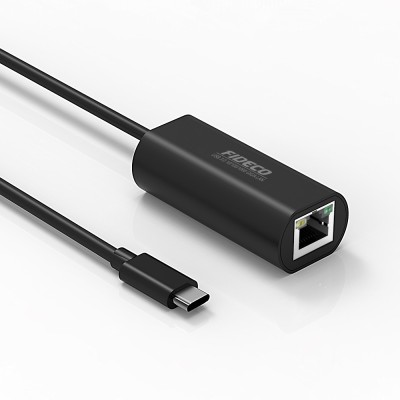 Adaptor Placa Retea USB-C, FIDECO, Type-C, USB 3.0, 5Gbps, Placa de retea externa Gigabit Ethernet RJ-45, 10/100 Mbps, din Aluminiu, Negru foto