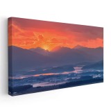 Tablou peisaj munte la apus Tablou canvas pe panza CU RAMA 70x140 cm