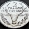 Moneda exotica 2 FRANCI KIROBO- MALAGASY MADAGASCAR, anul 1980 *cod 3849 A