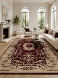 Covor Lotos 15002-210, Marime 50 x 80 cm, Grena, Crem, Inaltime Fir 8 mm, Antialergic, Polipropilena, Living, Dormitor, Sufragerie, Birou
