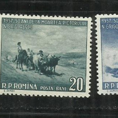ROMANIA 1957 - 50 DE ANI DE LA MOARTEA LUI N. GRIGORESCU, MNH - LP 433