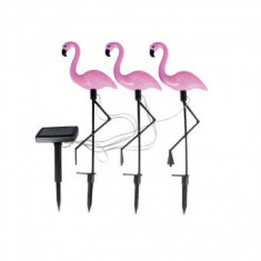 Set 3 lampi solare Strend Pro Flamingo, 18x6x52 cm, 3x2 LED, AA