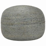 Cumpara ieftin Taburet lucrat manual, verde olive, 45x30 cm, iuta