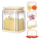 Set Feliator legume manual Navaris, 4 Lame, crem, otel inoxidabil, NAV000038DP001C