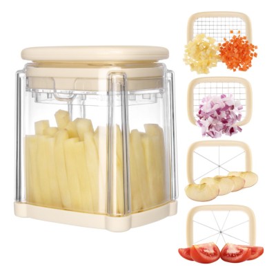 Set Feliator legume manual Navaris, 4 Lame, crem, otel inoxidabil, NAV000038DP001C foto