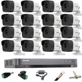 Sistem supraveghere profesional Hikvision 16 camere 5MP Turbo HD IR 20m SafetyGuard Surveillance
