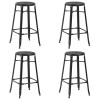 Gossi scaune de bar, 4 buc., negru, plastic