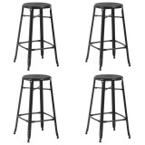 Cumpara ieftin Scaune de bar, 4 buc., negru, plastic