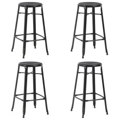 vidaXL Scaune de bar, 4 buc., negru, plastic