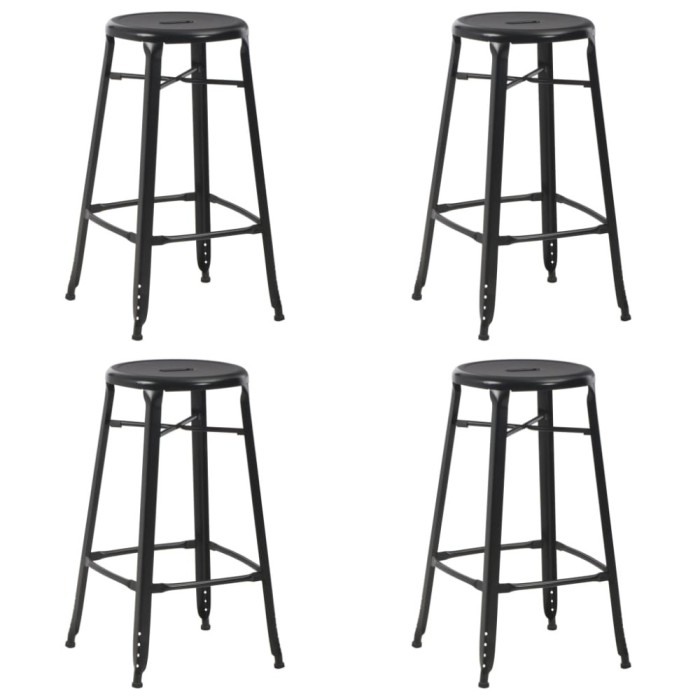 Gossi scaune de bar, 4 buc., negru, plastic