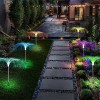Set 2 Lampi Solare Gradina Palmier 90cm, 7 Culori, Decorativa, Rezistenta Apa, Exterior, Iluminat Solar Curte, Terasa, Craciun
