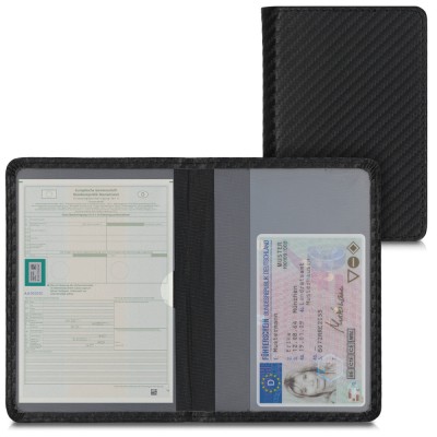 Husa pentru documente auto, Kwmobile, Negru/Rosu, Piele ecologica, 50104.05 foto