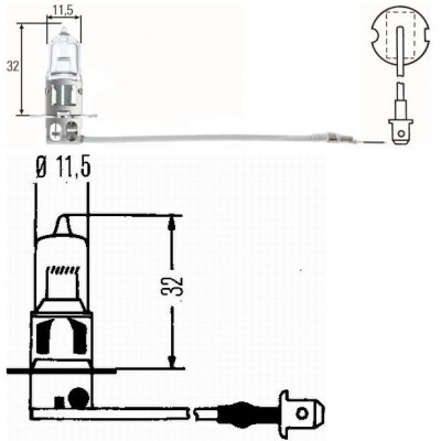 Bec auto H3 12V 55W PK22s foto