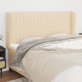 VidaXL Tăblie de pat cu aripioare, crem, 183x23x118/128 cm, textil