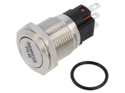Comutator Anti-Vandalism 2 Poz SPDT 0,5A 220VAC IP40 16mm foto