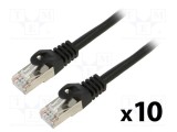 Cablul patch LANBERG F/UTP 6 litat CCA PVC negru 1m 26AWG Fire: 8