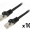 Cablul patch LANBERG F/UTP 6 litat CCA PVC negru 1m 26AWG Fire: 8
